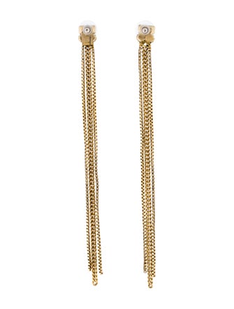 Dannijo Crystal Chain Tassel Drop Earrings