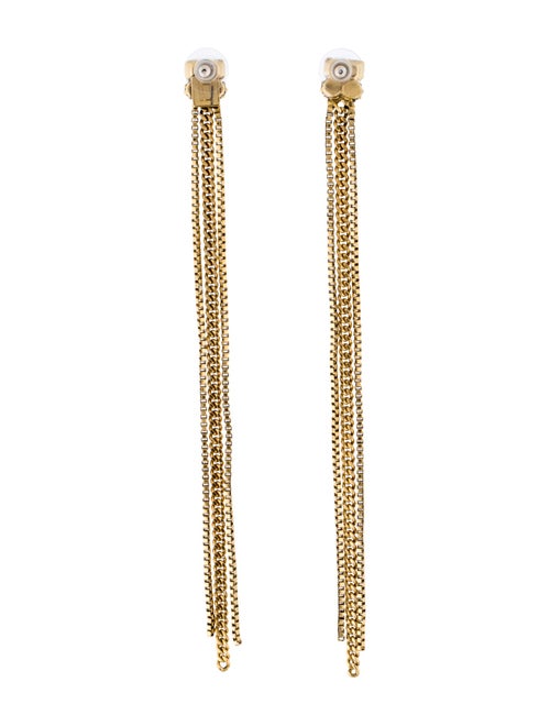 Dannijo Crystal Chain Tassel Drop Earrings