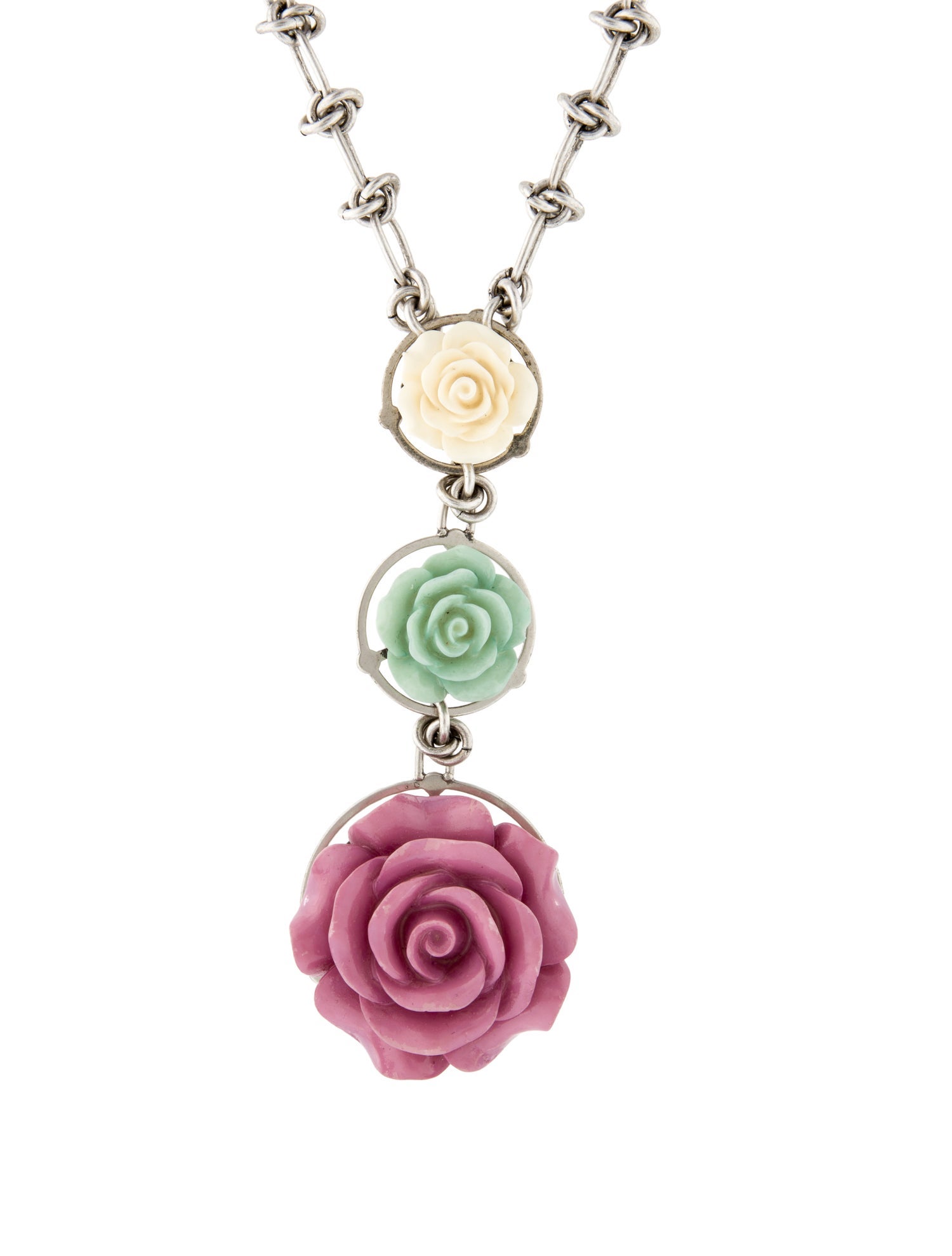 Dannijo Resin Flowers Lavalier Necklace