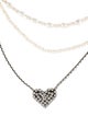 Dannijo Freshwater Pearl & Crystal Multi Strand Hickory Heart Pendant Necklace