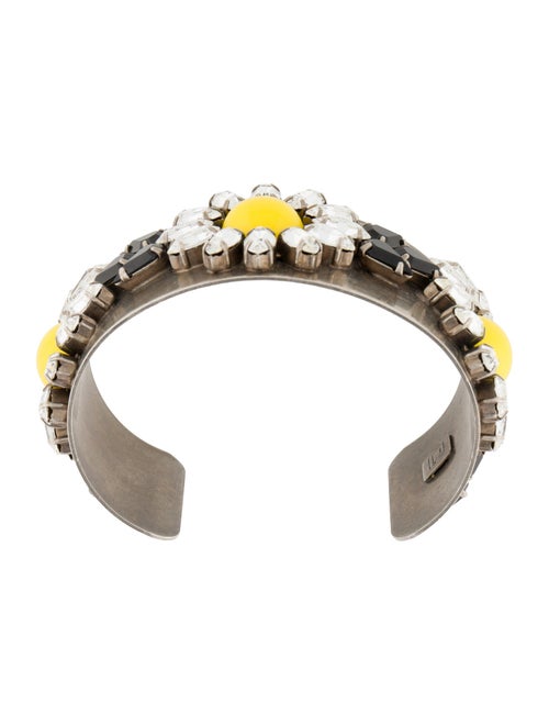 Dannijo Crystal & Resin Flower Cuff Bracelet