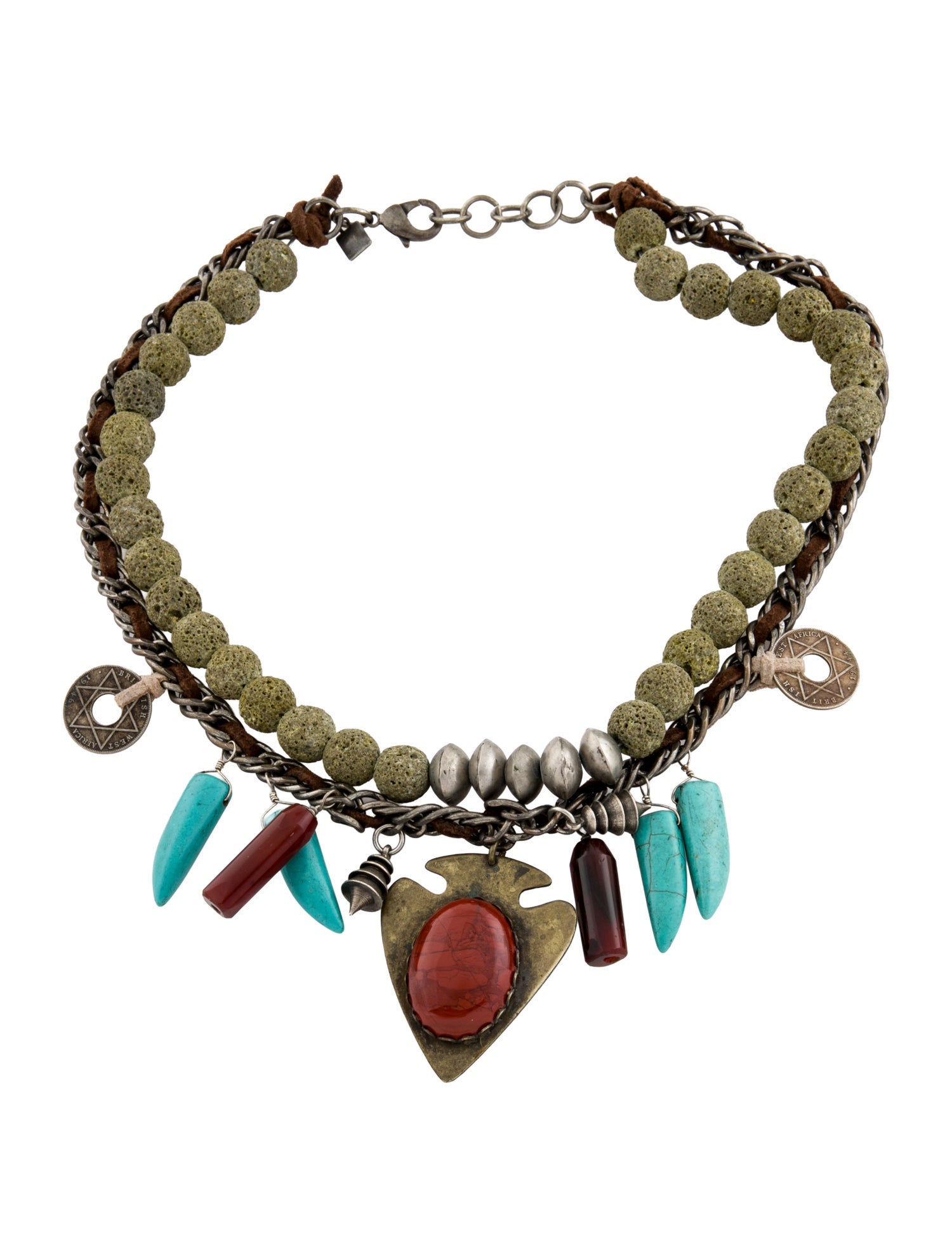 Dannijo Bead & Multicolor Stone Multistrand Necklace