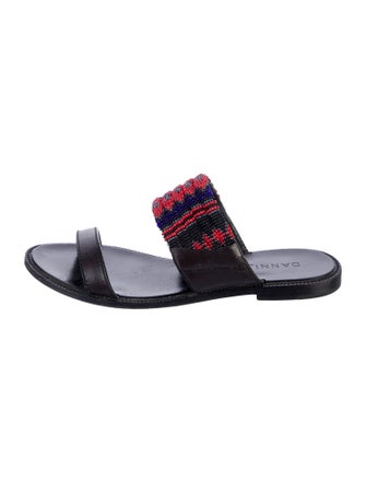 Dannijo Leather Printed Slides
