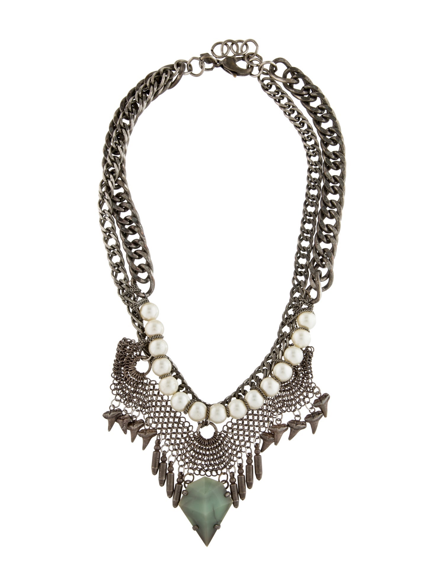 Dannijo Faux Pearl & Resin 'Gill' Double Strand Collar Necklace