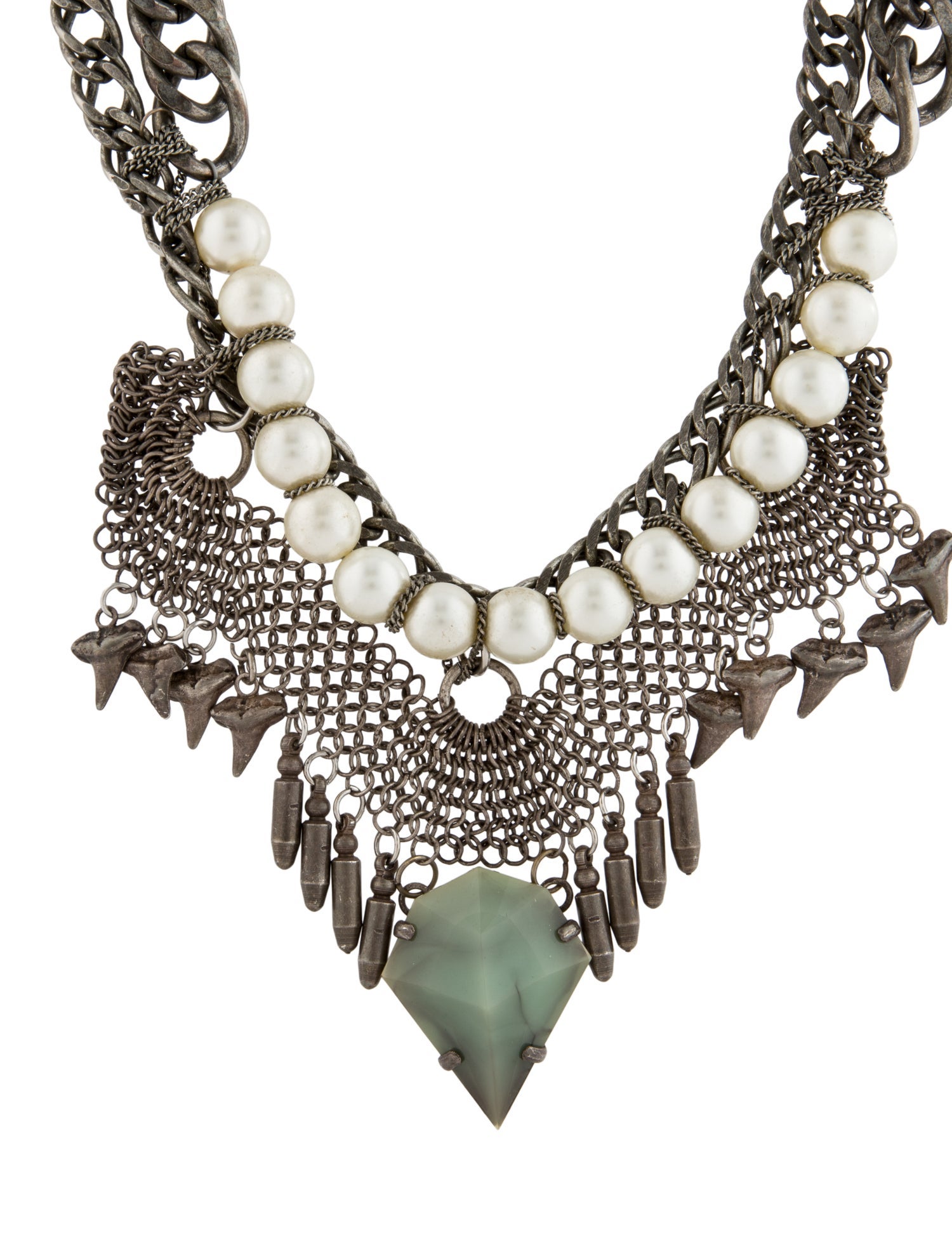 Dannijo Faux Pearl & Resin 'Gill' Double Strand Collar Necklace