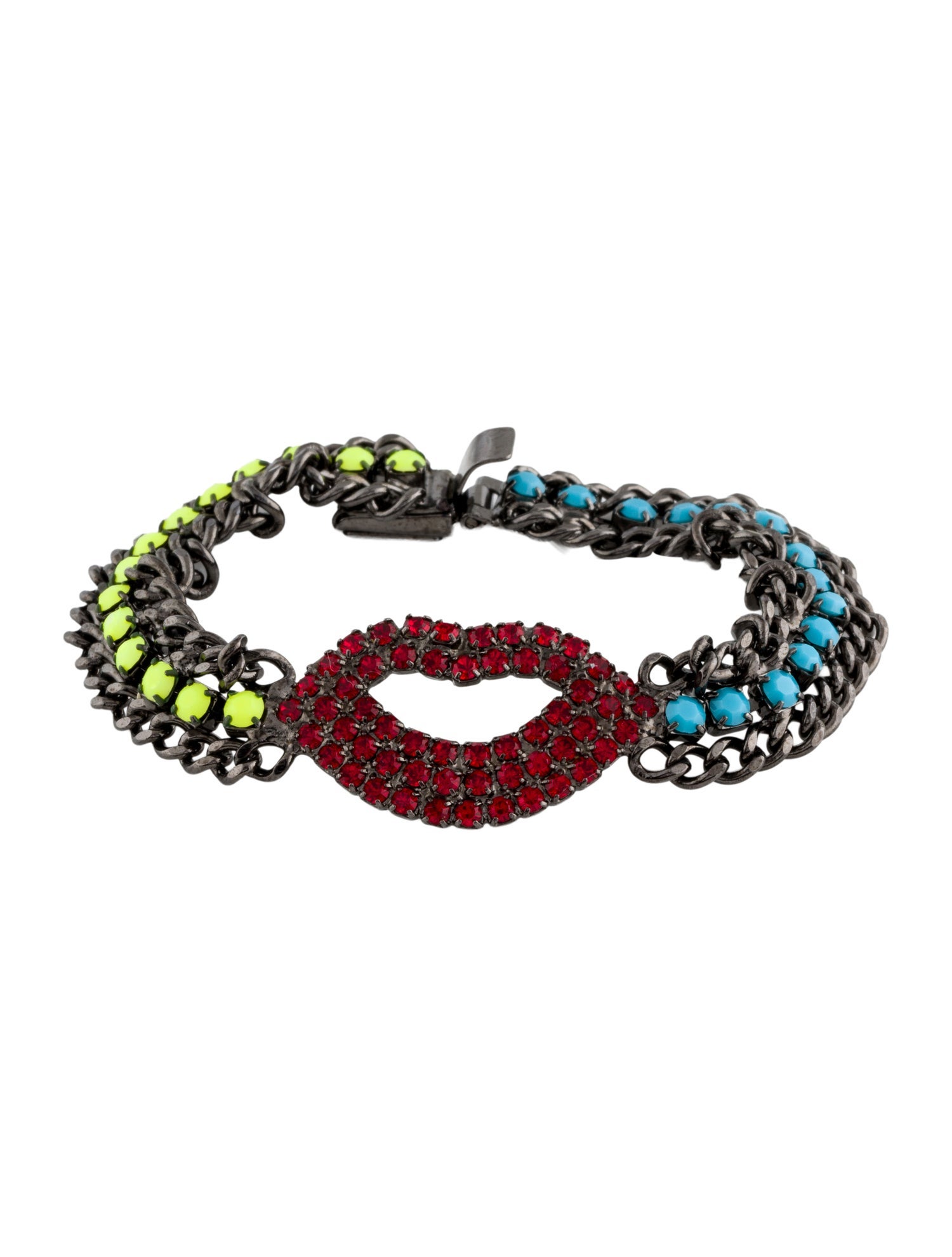 Dannijo Crystal Lips Link Bracelet