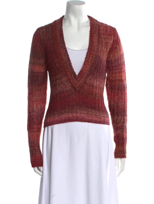 Dannijo Striped Plunge Neckline Sweater