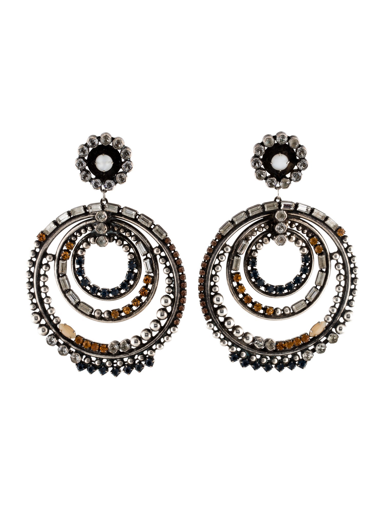Dannijo Crystal Hoop Drop Earrings