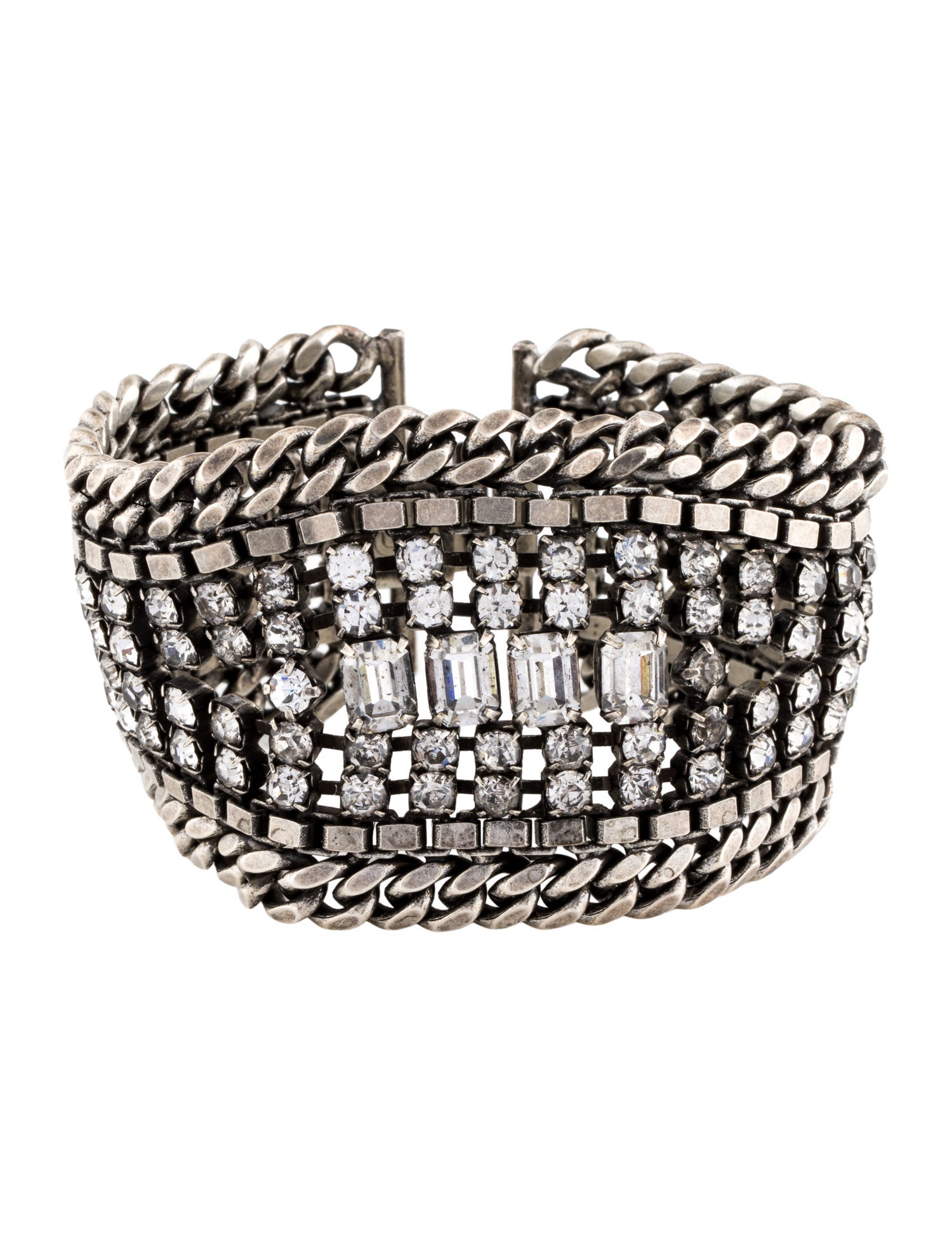 Dannijo Crystal Embellished Chain Link Bracelet