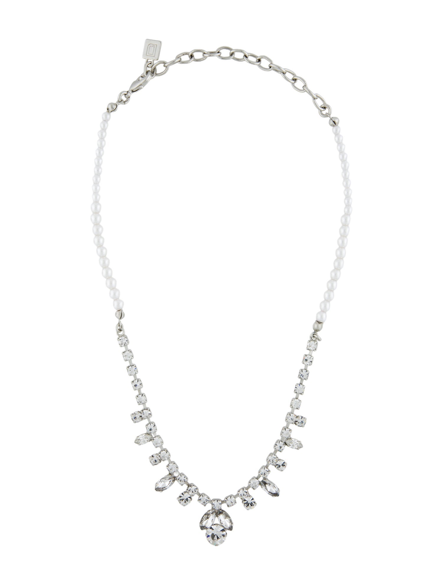Dannijo Faux Pearl & Crystal Collar Necklace