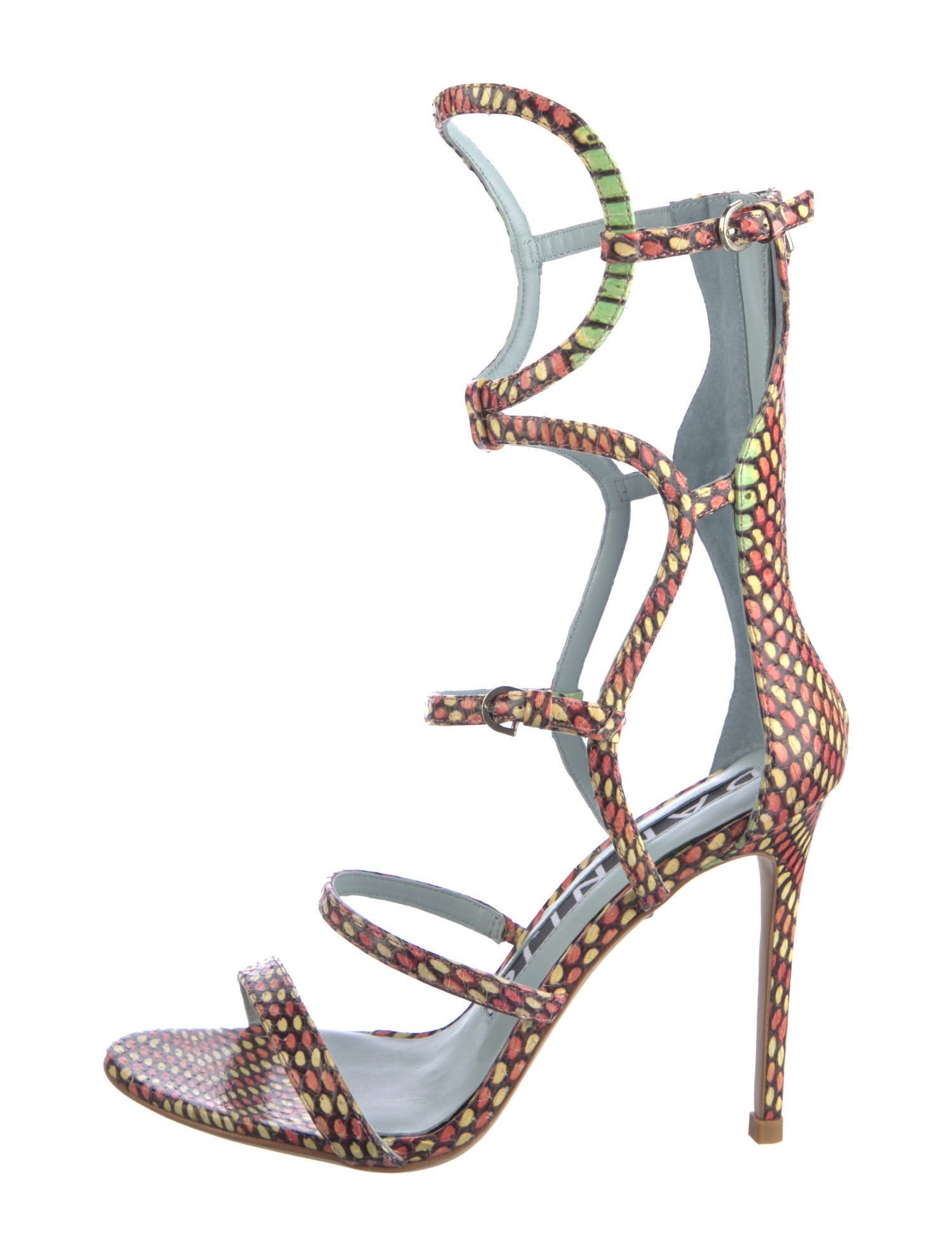 Dannijo Leather Animal Print Gladiator Sandals