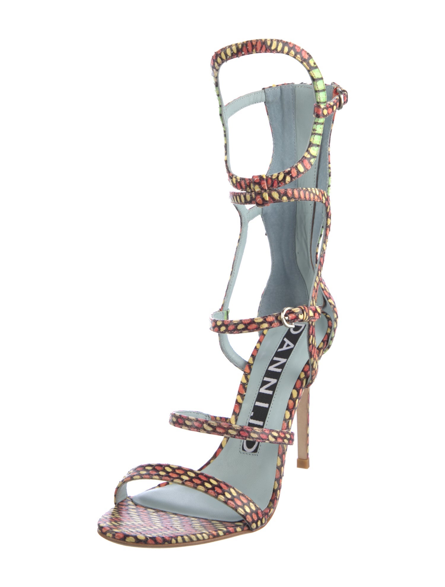 Dannijo Leather Animal Print Gladiator Sandals