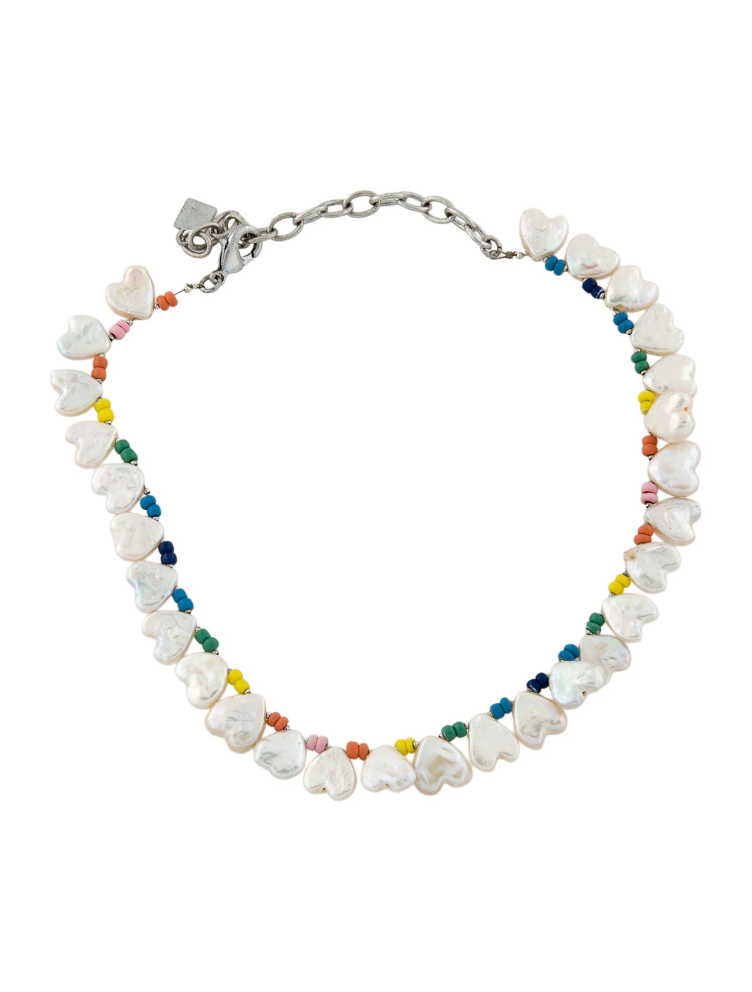 Dannijo Pearl Hearts Beaded Station Choker