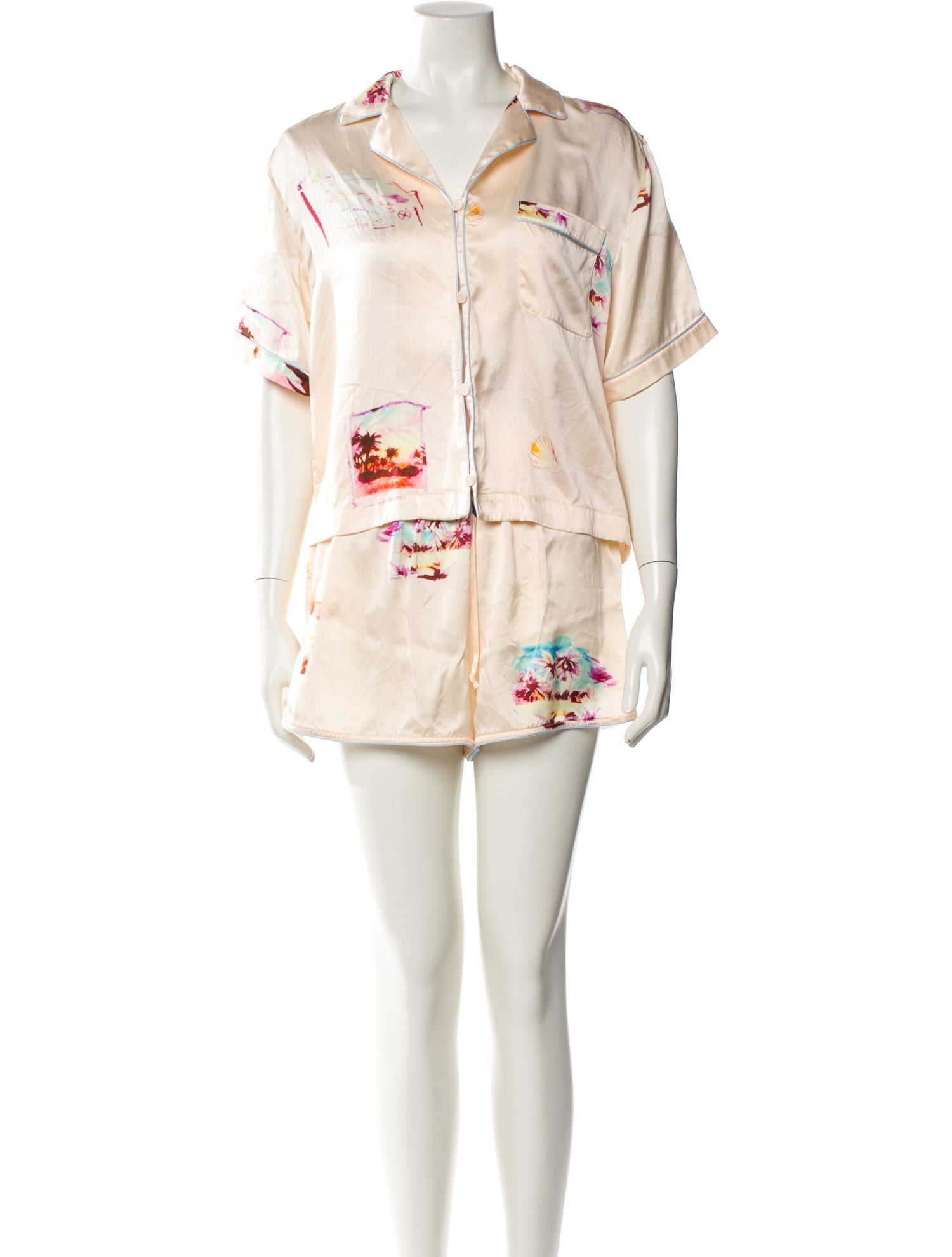 Dannijo Silk Graphic Print Short Set