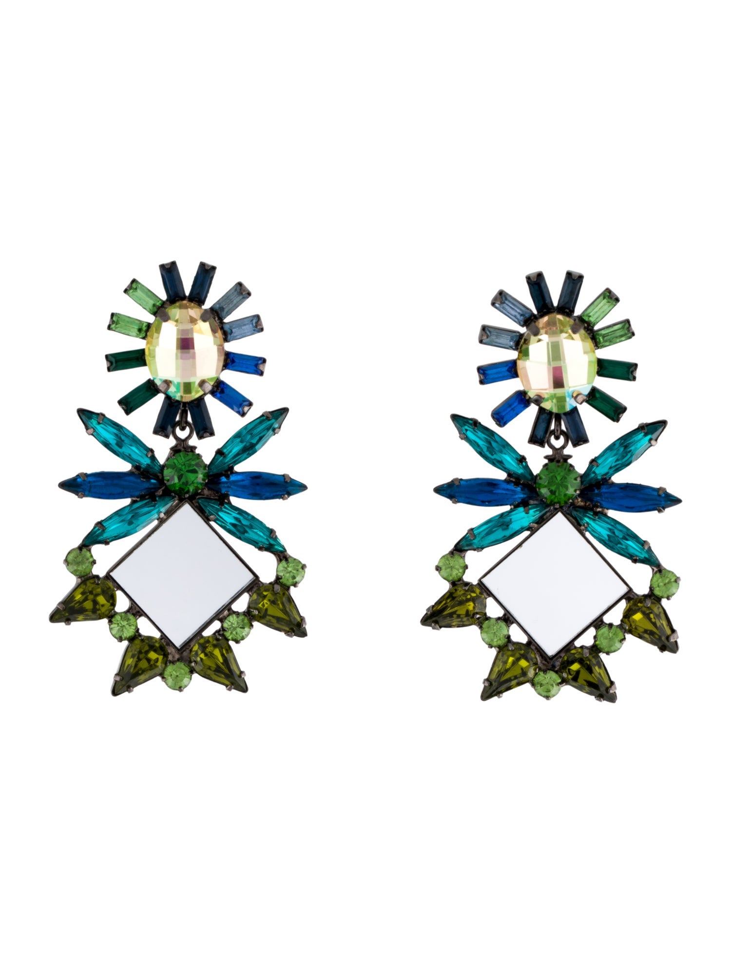 Dannijo Crystal & Mirror Drop Earrings