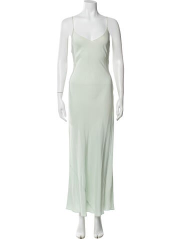 Pre-owned Dannijo Silk Long Dress In Green