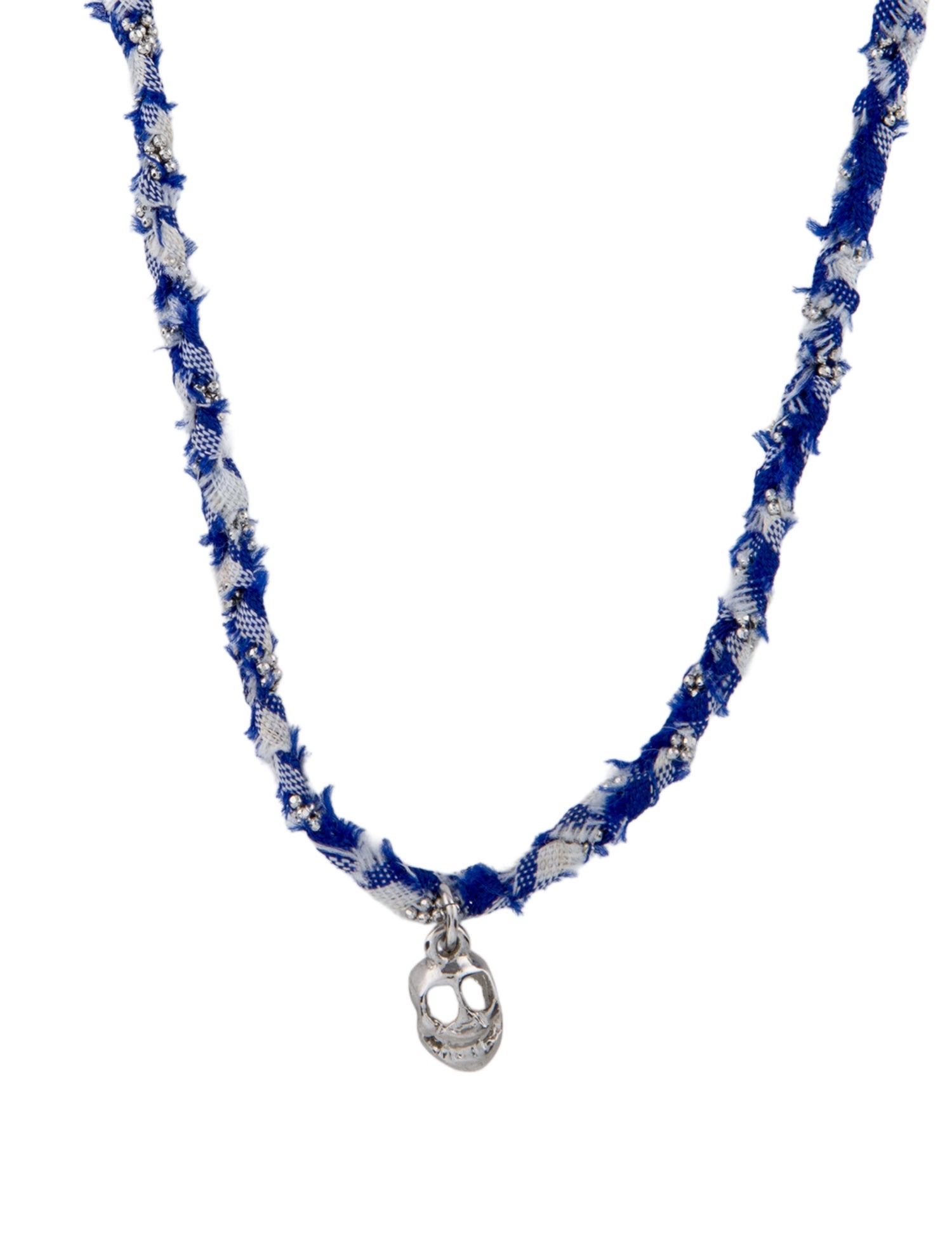 Dannijo Fabric & Skull Pendant Necklace