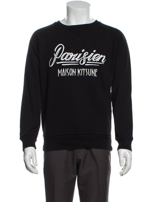 Maison Kitsuné Printed Crew Neck Sweatshirt Black