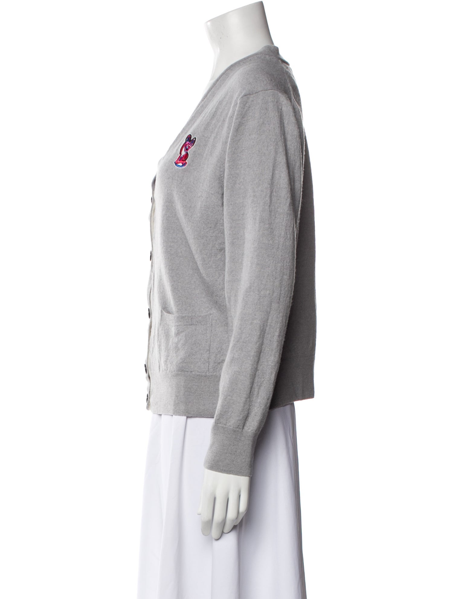 Maison Kitsuné Virgin Wool Plunge Neckline Sweater