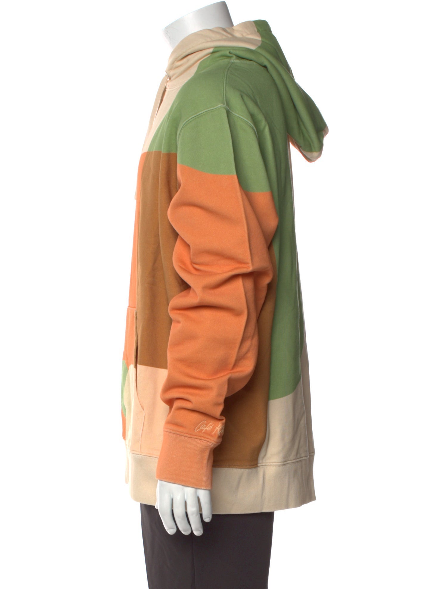 Maison Kitsuné Colorblock Pattern Crew Neck Hoodie w/ Tags