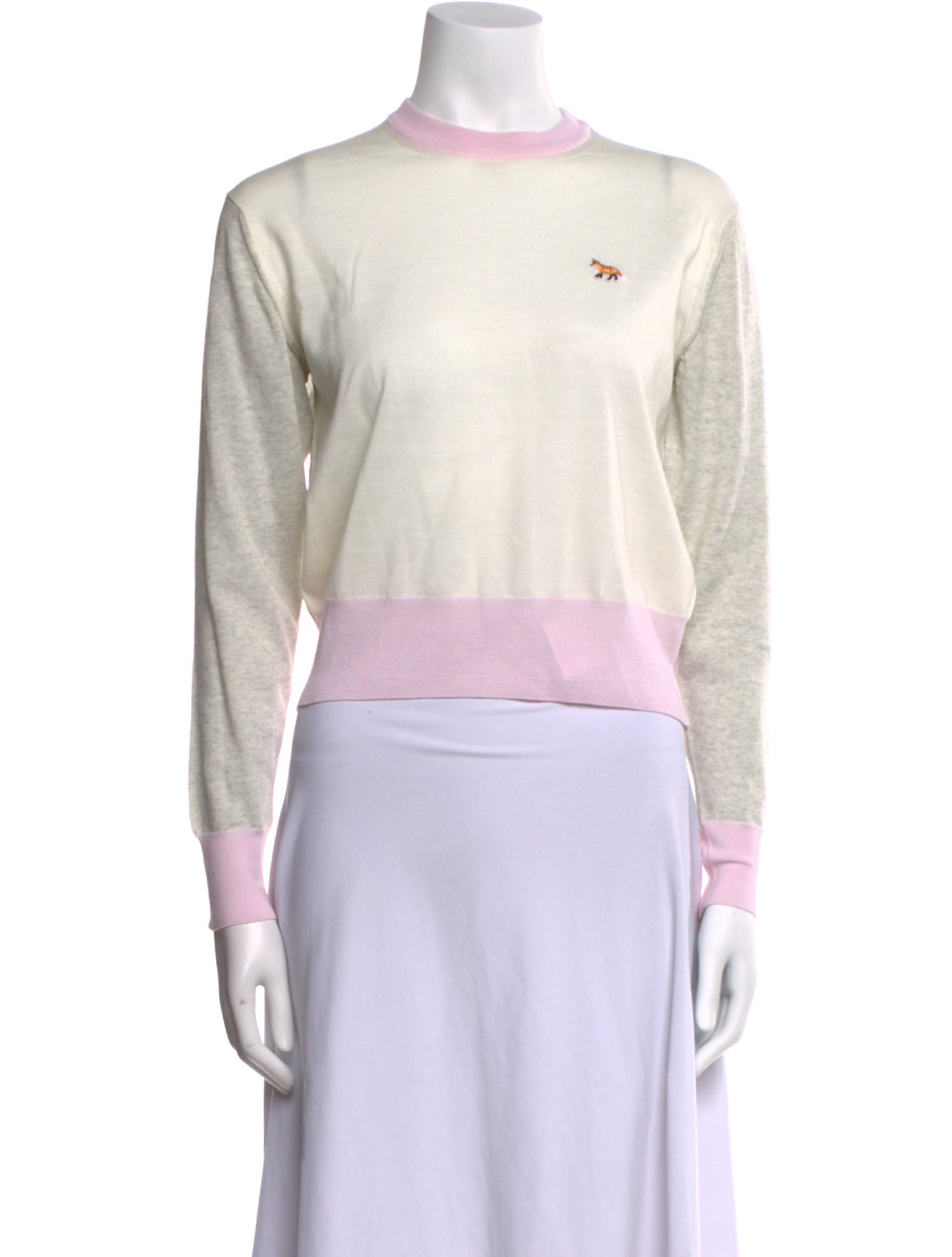 Maison Kitsuné Wool Colorblock Pattern Sweater