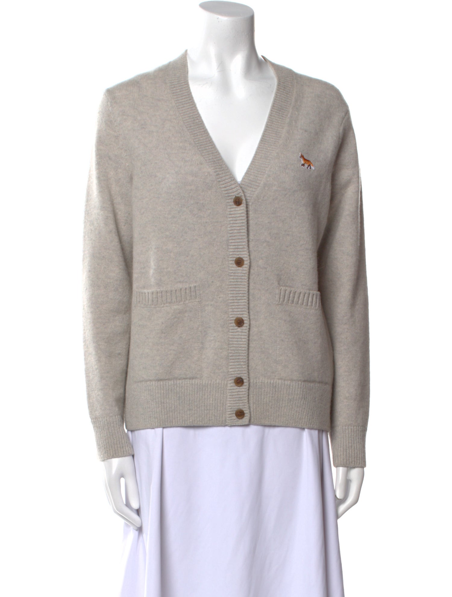 Maison Kitsuné Wool V-Neck Sweater