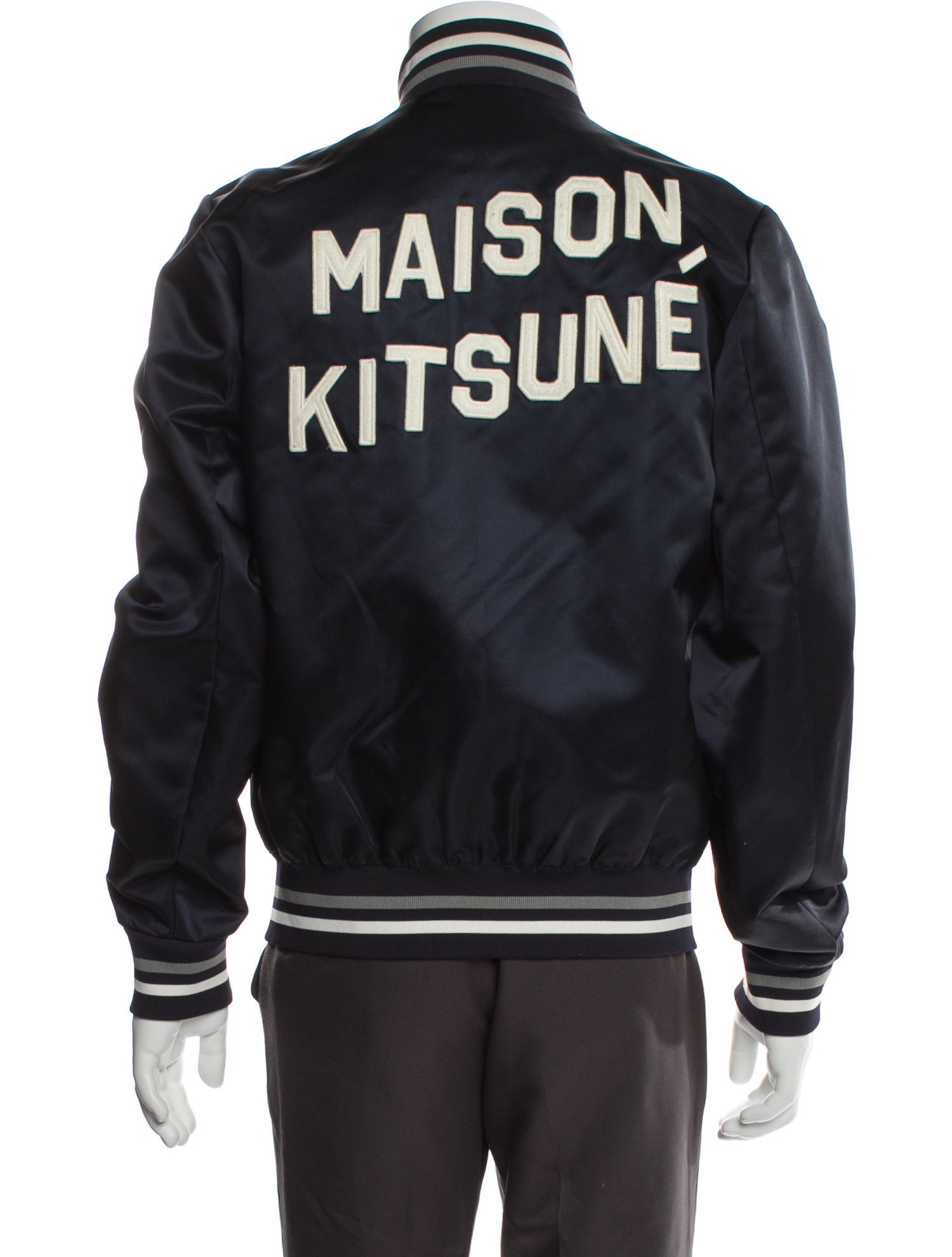 Maison Kitsuné Striped Bomber Jacket
