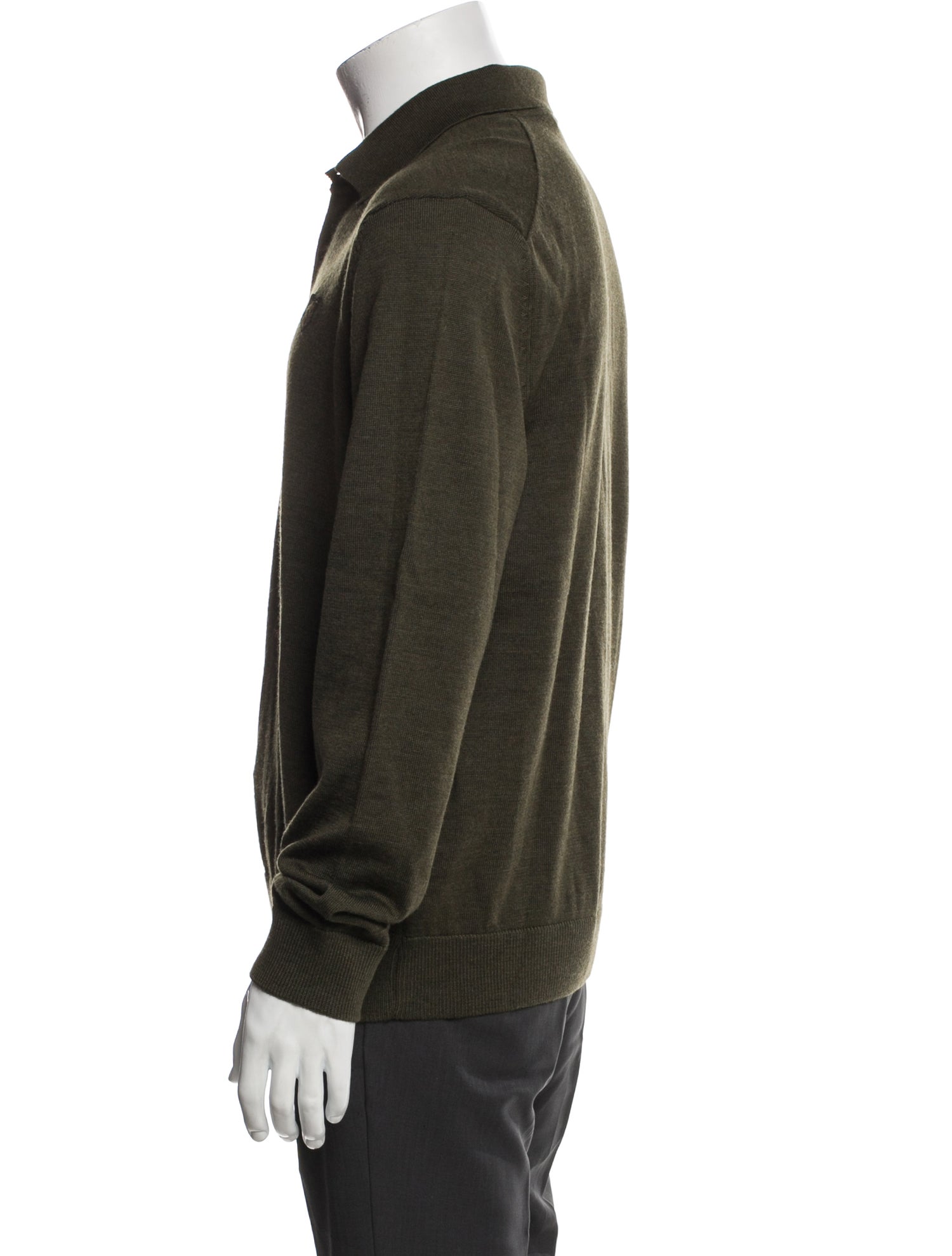 Maison Kitsuné Wool Mock Neck Polo Sweater