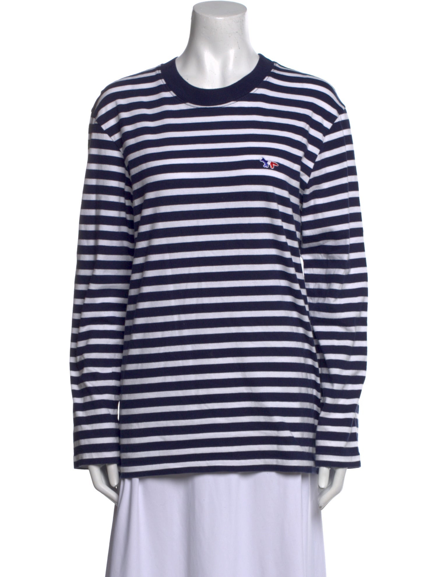 Maison Kitsuné Striped Crew Neck Top