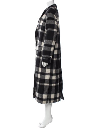 Maison Kitsuné Wool Plaid Print Coat