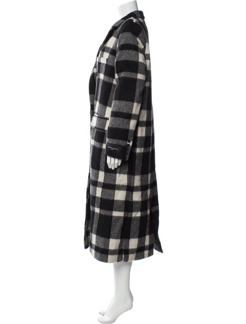 Maison Kitsuné Wool Plaid Print Coat
