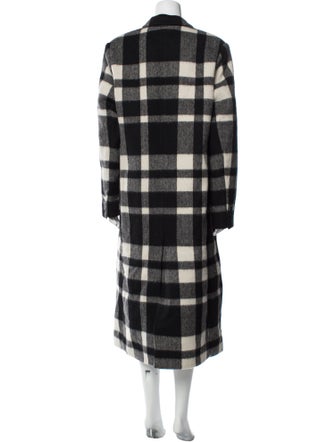 Maison Kitsuné Wool Plaid Print Coat
