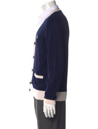 Maison Kitsuné Wool Colorblock Pattern Cardigan