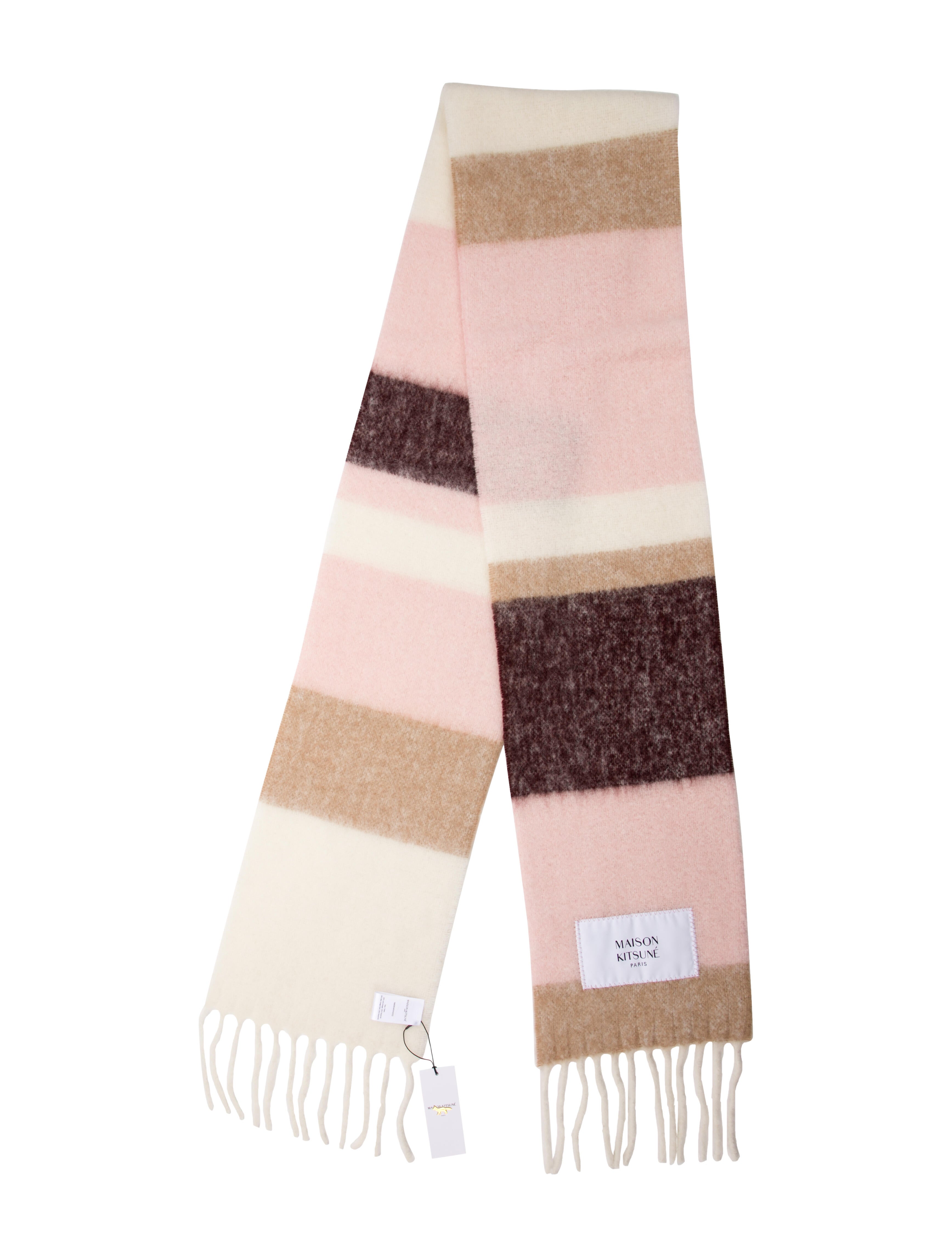 Maison Kitsuné Wool Striped Scarf w/ Tags