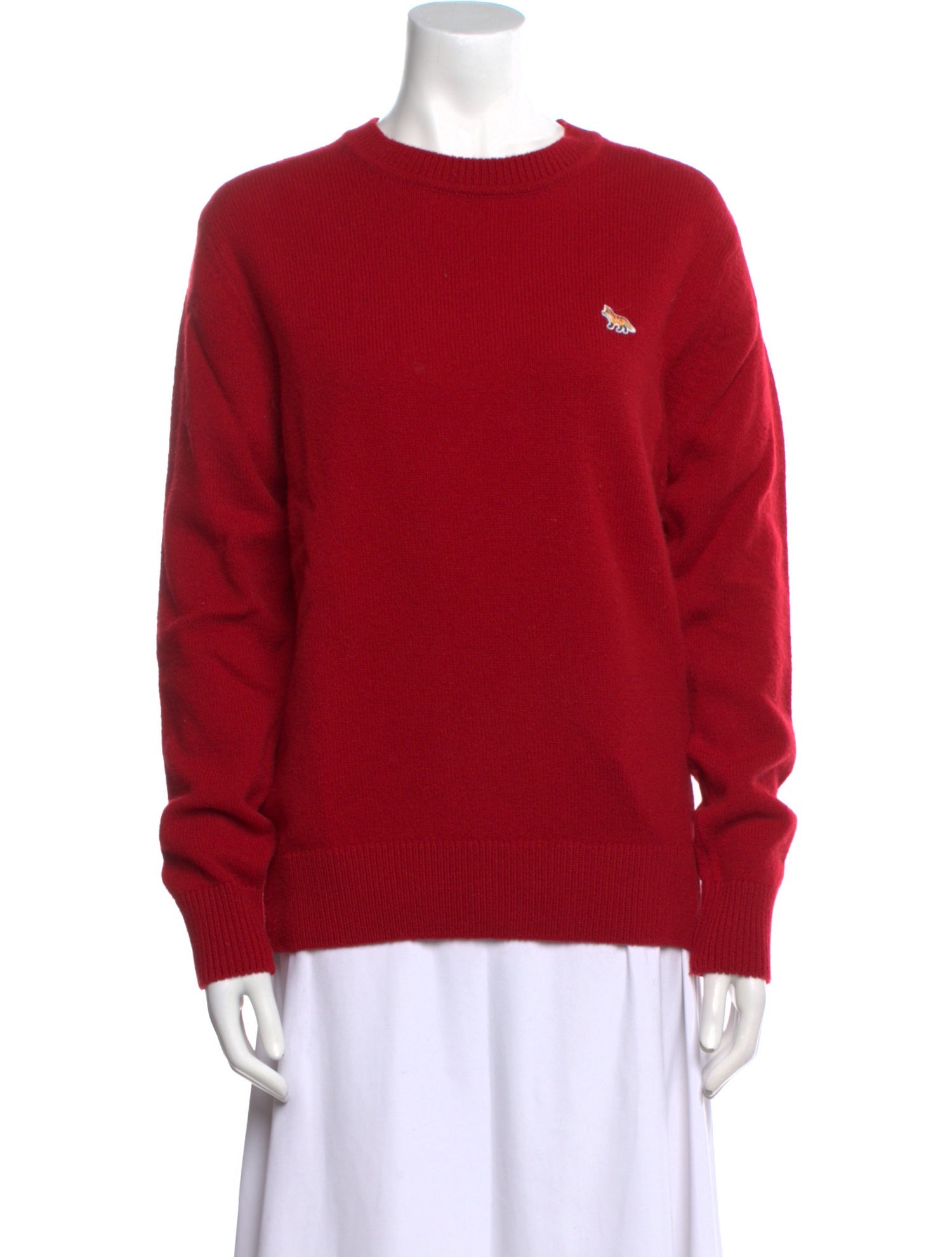 Maison Kitsuné Wool Mock Neck Sweater