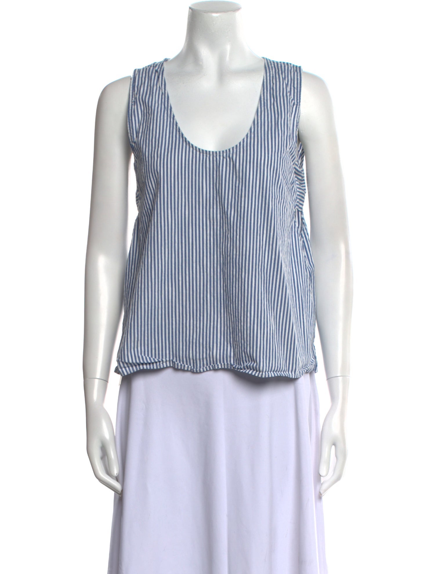 Maison Kitsuné Striped Scoop Neck Top