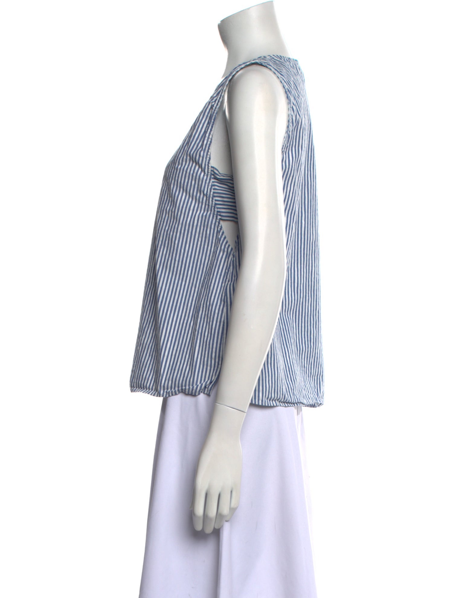 Maison Kitsuné Striped Scoop Neck Top