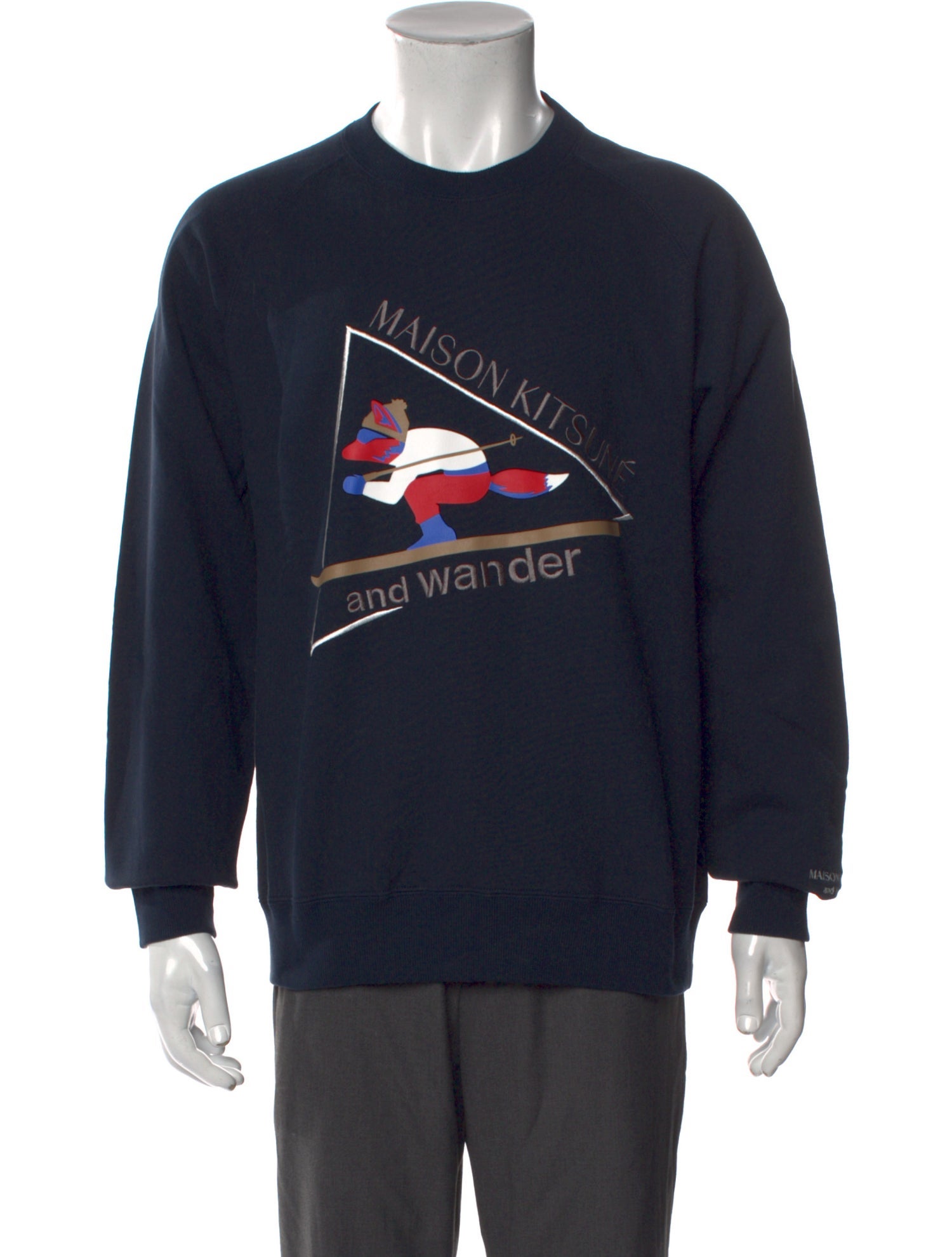 Maison Kitsuné Graphic Print Crew Neck Sweatshirt w/ Tags