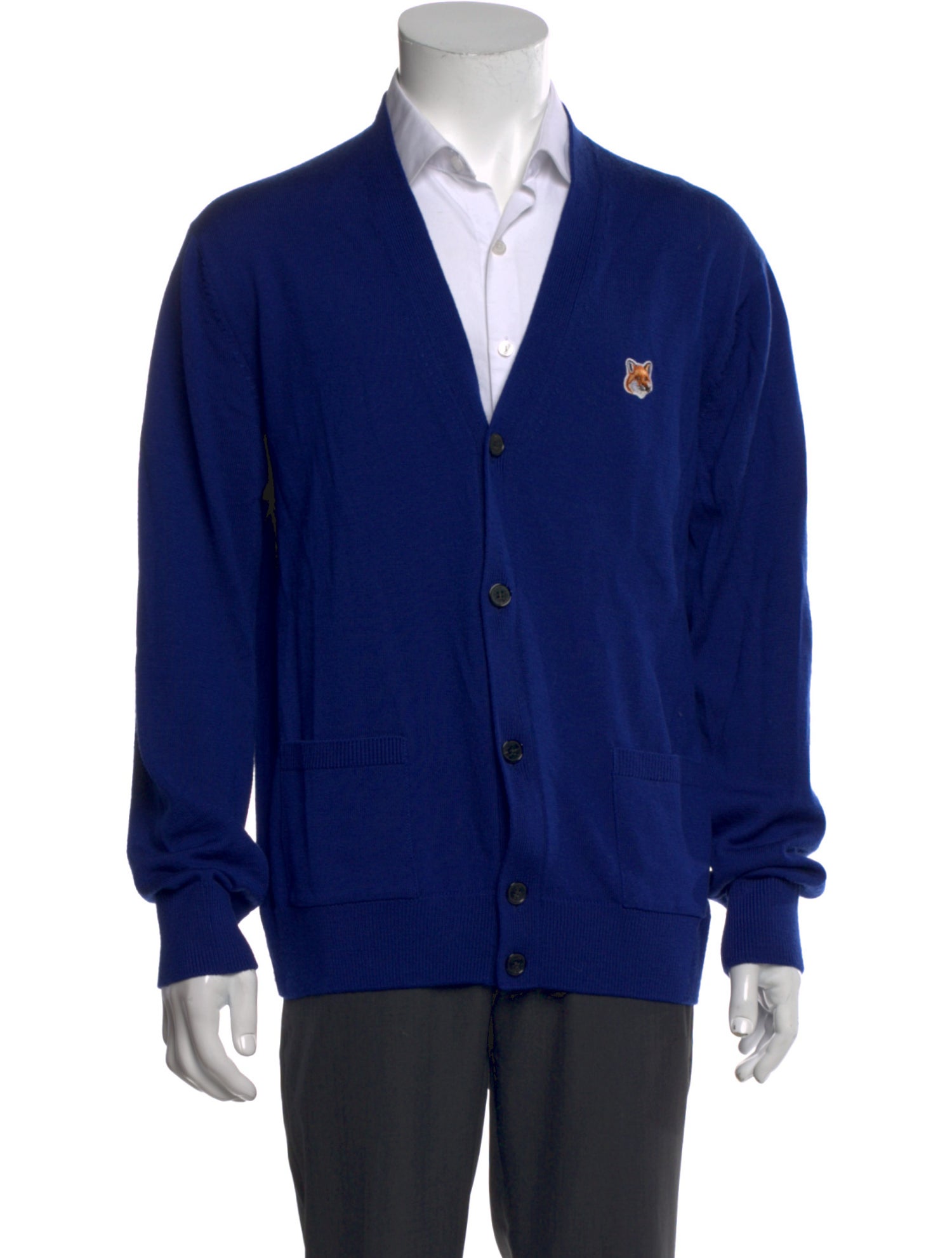 Maison Kitsuné Wool V-Neck Cardigan