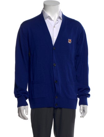 Maison Kitsuné Wool V-Neck Cardigan