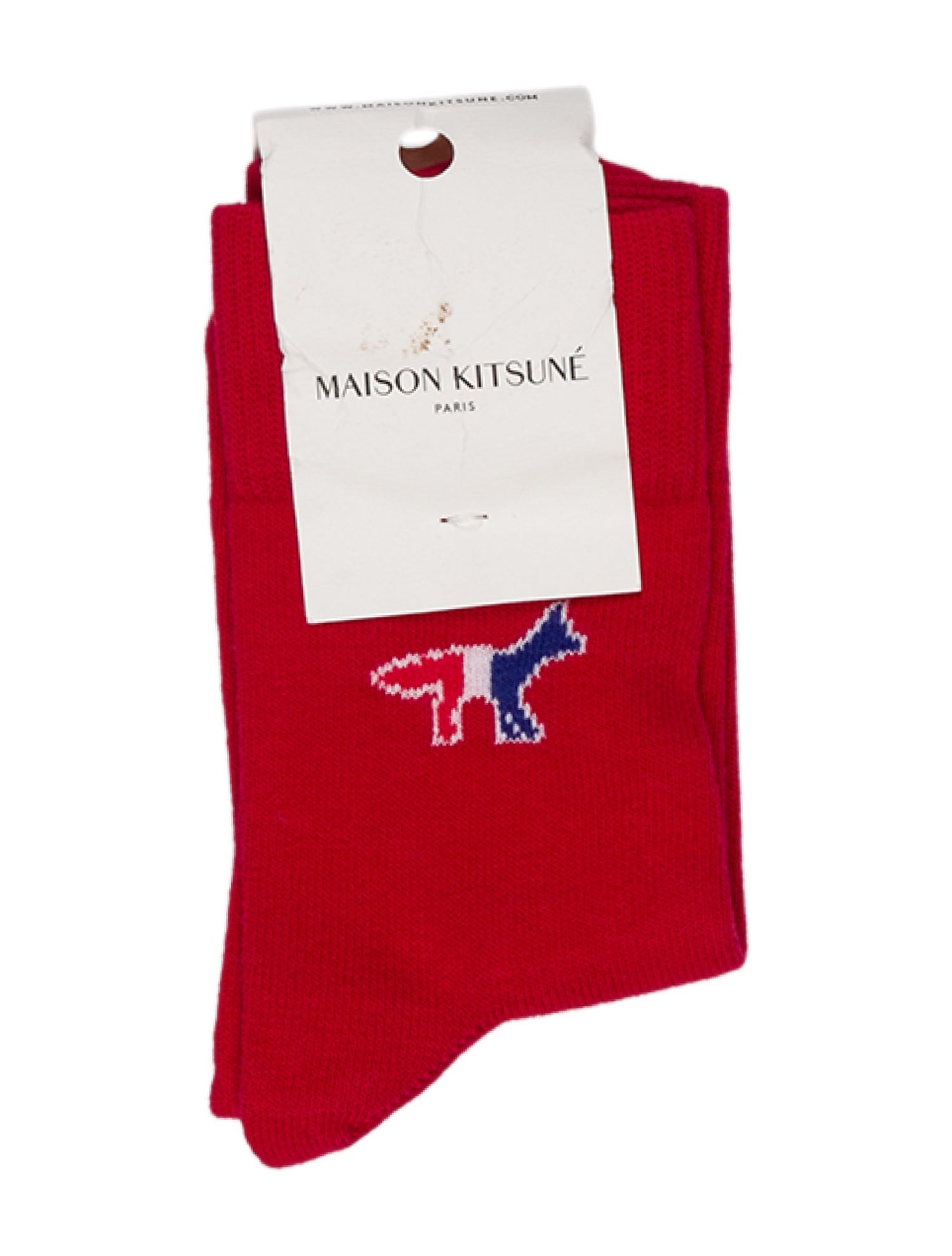 Maison Kitsuné Pattern Print Knit Socks w/Tags