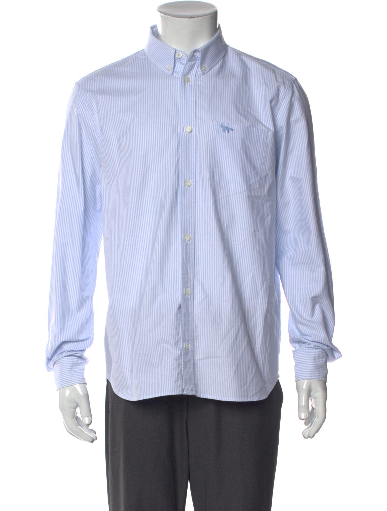 Maison Kitsuné Striped Long Sleeve Dress Shirt