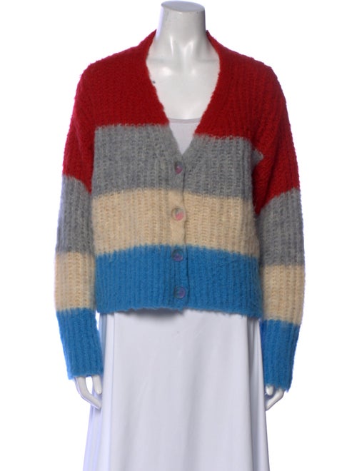 Maison Kitsuné Striped V-Neck Sweater