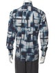 Maison Kitsuné Plaid Print Long Sleeve Denim Shirt