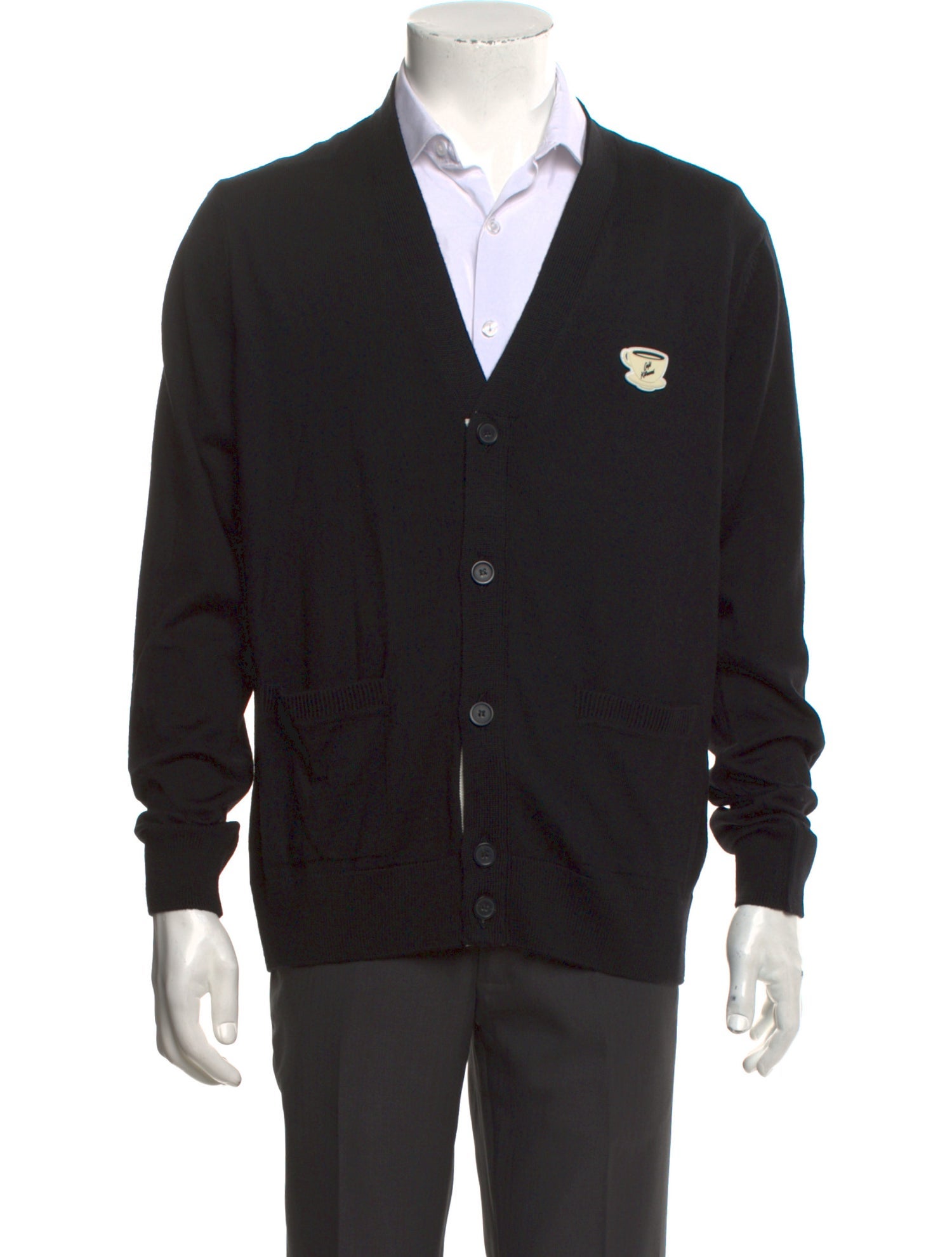 Maison Kitsuné Wool Graphic Print Cardigan