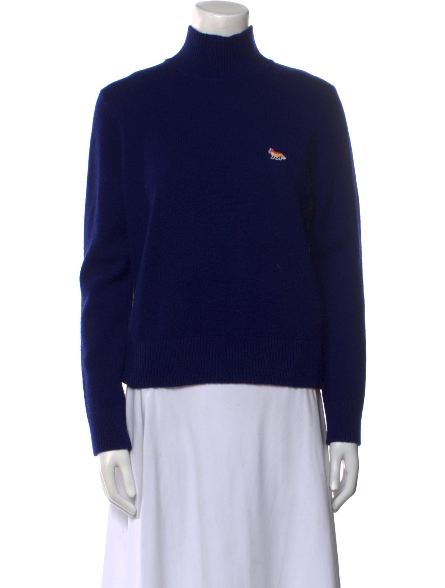 Maison Kitsuné Lambswool Mock Neck Sweater