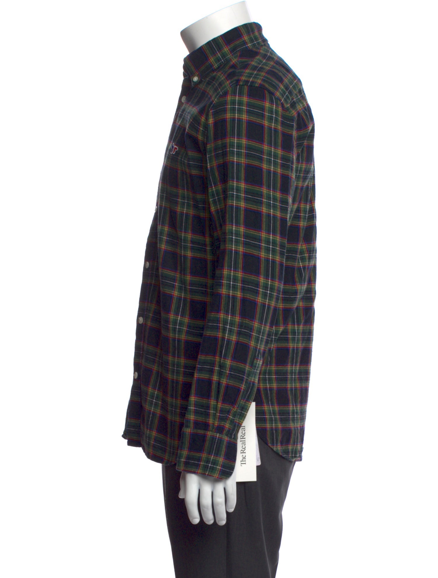 Maison Kitsuné Plaid Print Long Sleeve Shirt