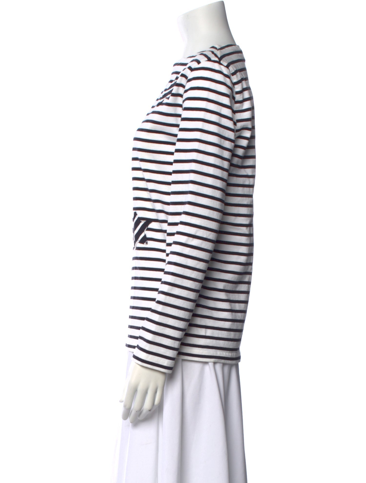 Maison Kitsuné Striped Bateau Neckline Top