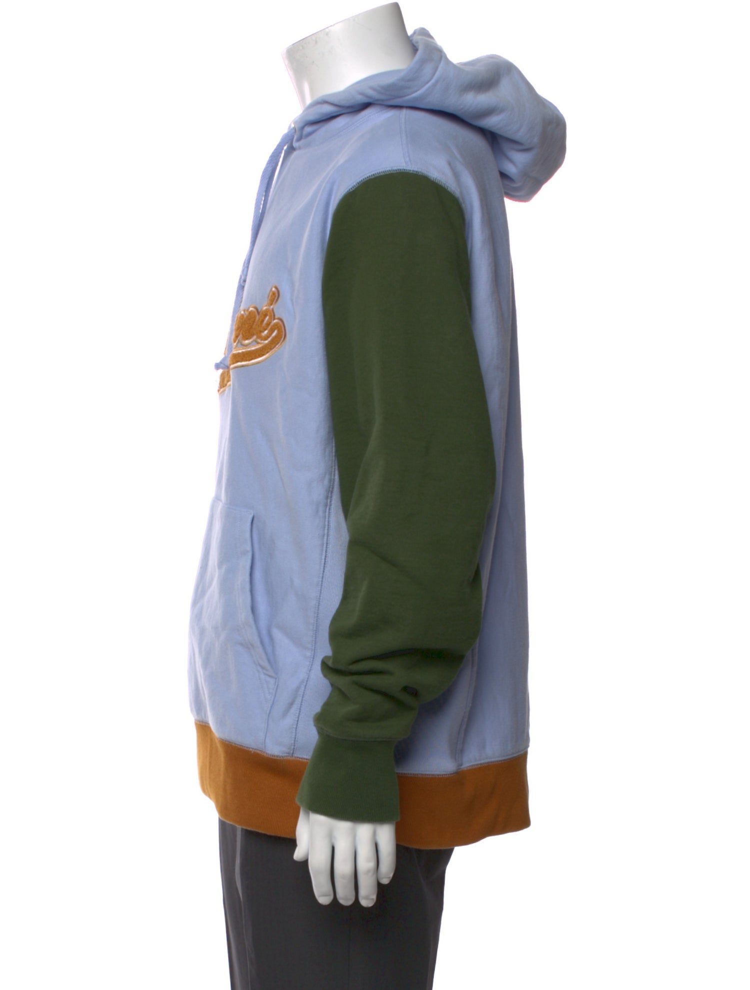 Maison Kitsuné Colorblock Pattern Crew Neck Hoodie