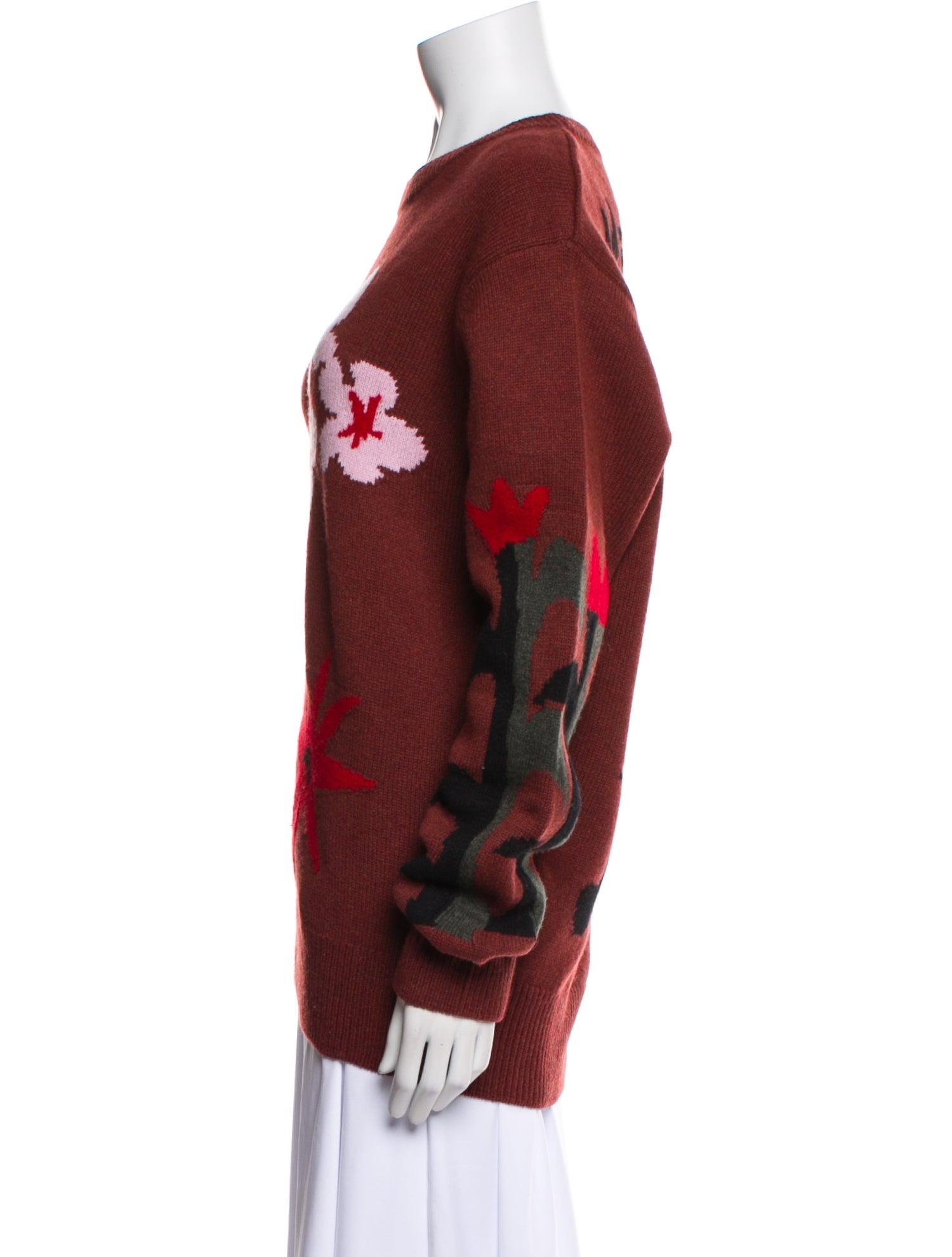 Maison Kitsuné Wool Floral Print Sweater